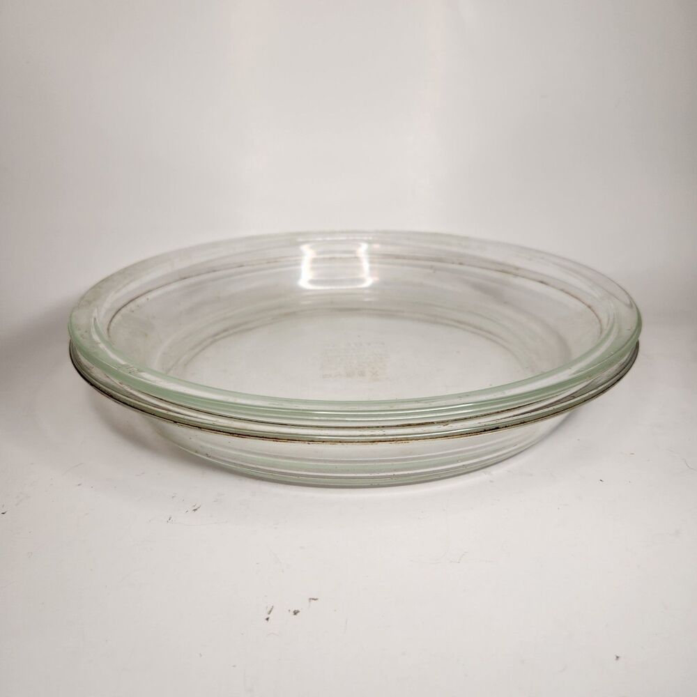 Vintage‎ PYREX Originals 9" Pie Plate Clear Glass Round Model 209 Set Of 2